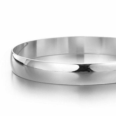 925 Sterling Silver Plated 10mm Plain Women's Bangle - USA Made-0